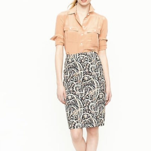 J. Crew Dresses & Skirts - J Crew No 2 Pencil Skirt in Feather Paisley Print